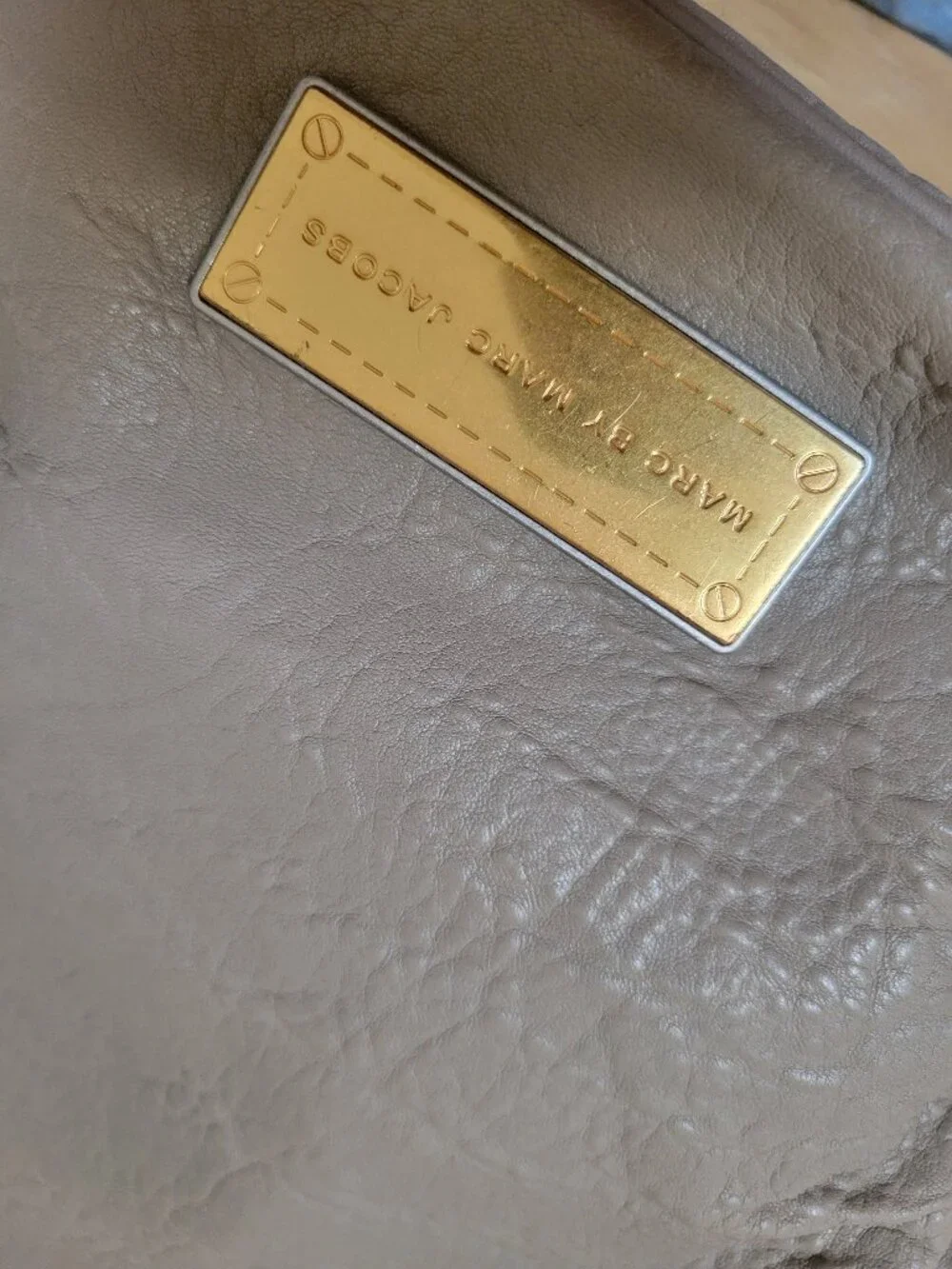 Marc by Marc Jacobs Gray Leather Tote Bag Crossbody Shoulder Handbag
